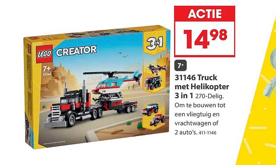 31146 Truck met Helikopter 3 in 1 270-Delig.