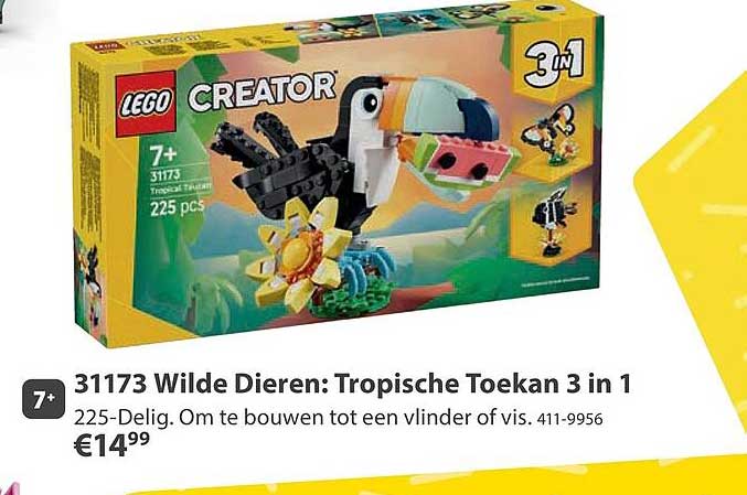 31173 Wilde Dieren: Tropische Toekan 3 in 1