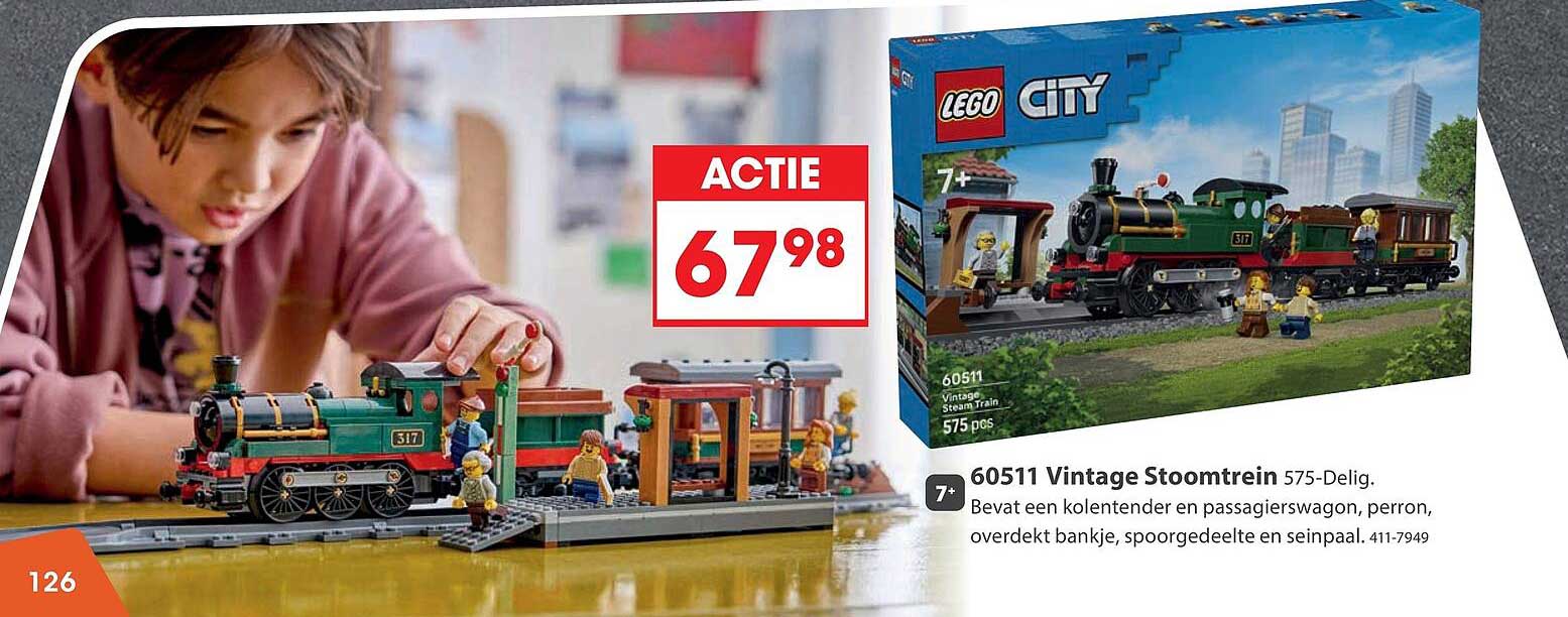60511 Vintage Stoomtrein 575-Delig