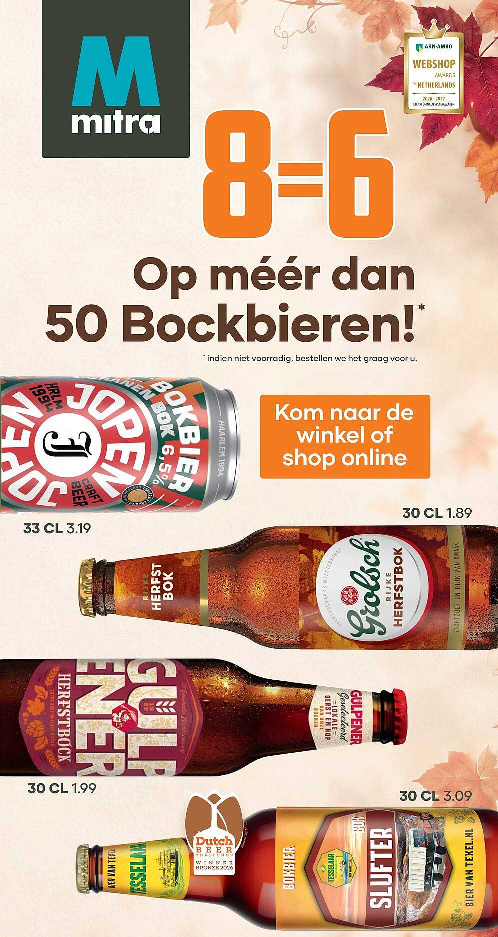 8=6 Op méeér dan 50 Bockbieren!