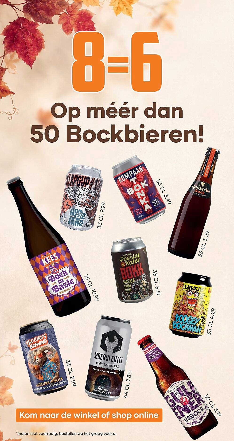8=6 Op méér dan 50 Bockbieren!