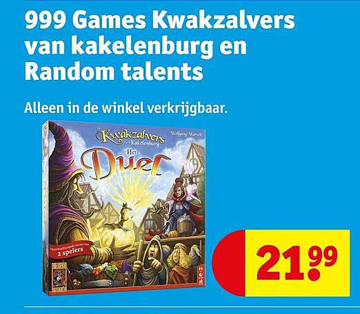 999 Games Kwakzalvers van kakelenburg en Random talents