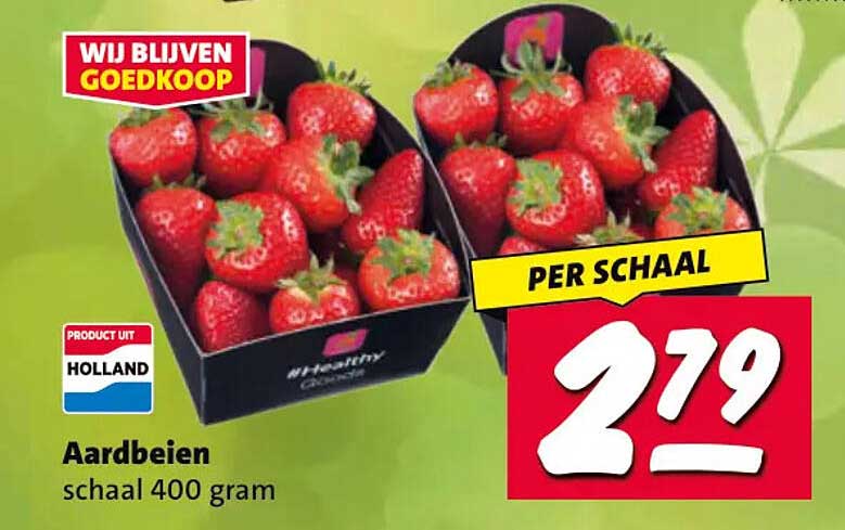 Aardbeien schaal 400 gram PER SCHAAL