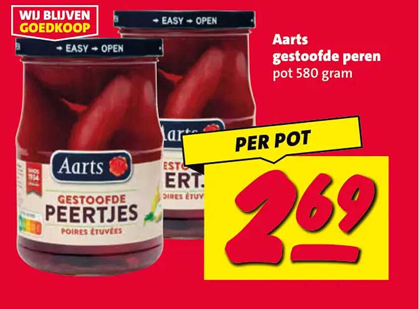 Aarts gestoofde peren pot 580 gram