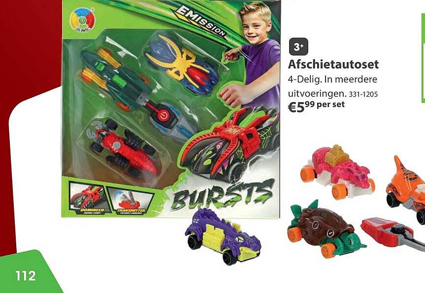 Afschietautoset 4-Delig. In meerdere uitvoeringen. 331-1205