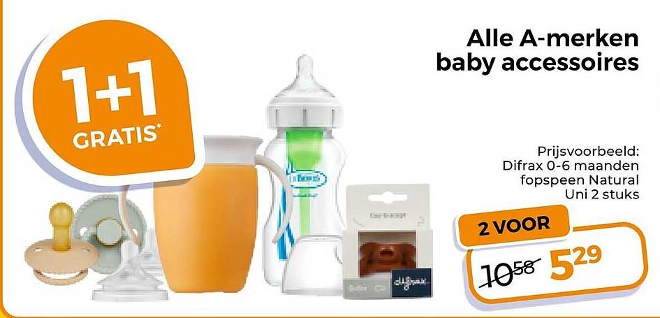 Alle A-merken baby accessoires 1+1 GRATIS*