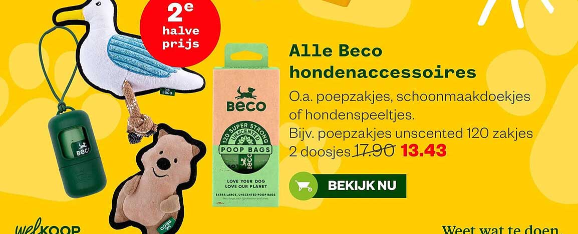 Alle Beco hondenaccessoires 2e halve prijs