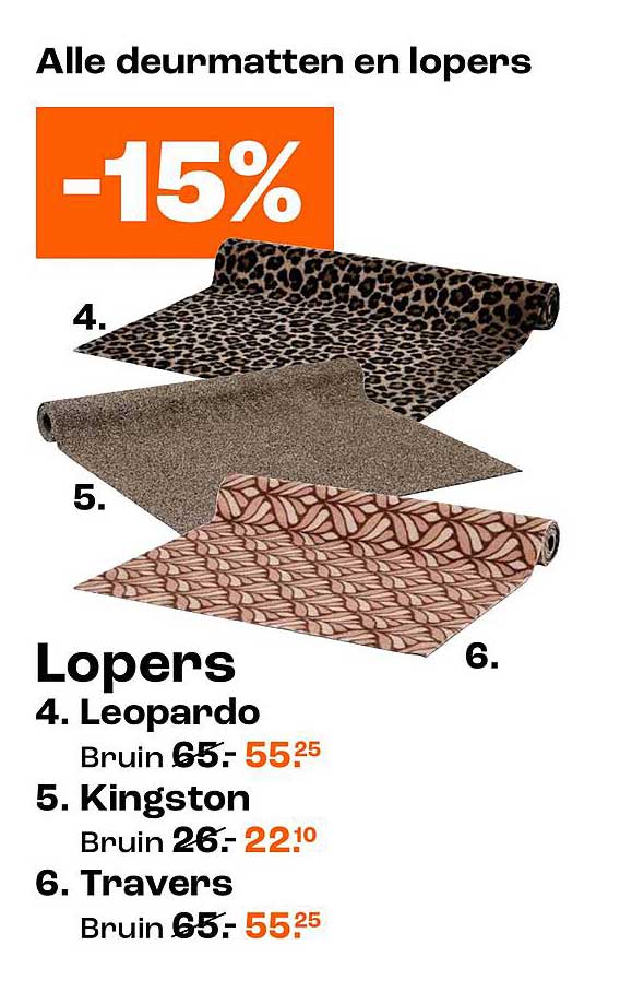 Alle deurmatten en lopers -15%