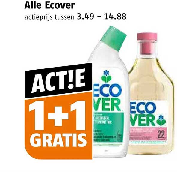 Alle Ecover actiپrijs tussen 3.49 - 14.88 ACT!E 1+1 GRATIS