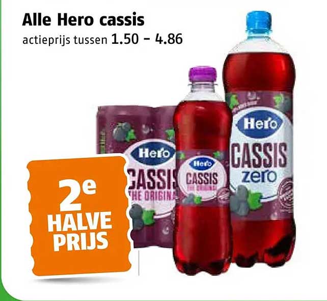 Alle Hero cassis 2e halve prijs