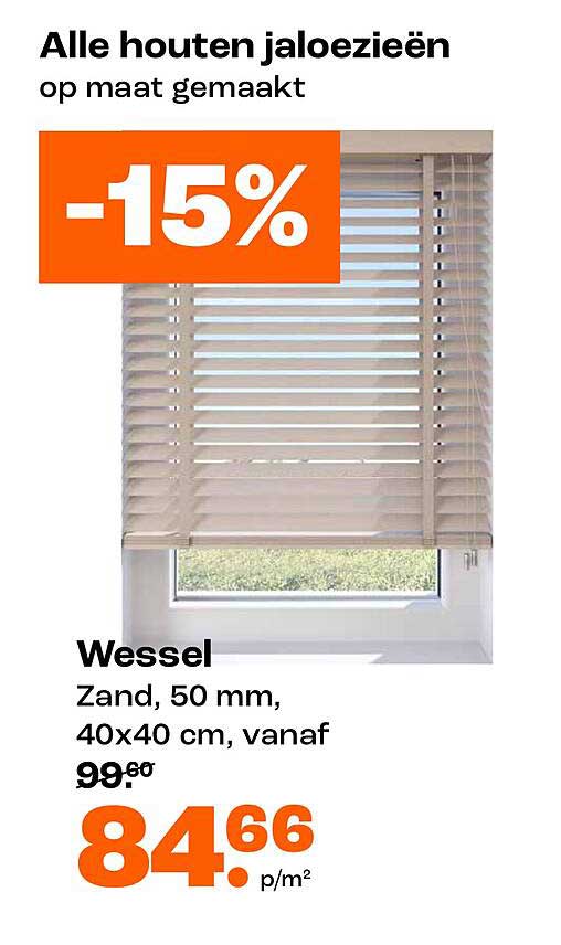 Alle houten jaloezieën op maat gemaakt -15%