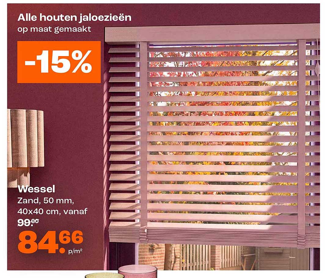 Alle houten jaloezieën op maat gemaakt -15%