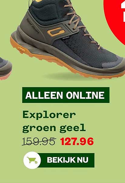 ALLEEN ONLINE Explorer groen geel