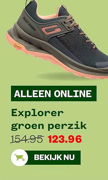 ALLEEN ONLINE Explorer groen perzik