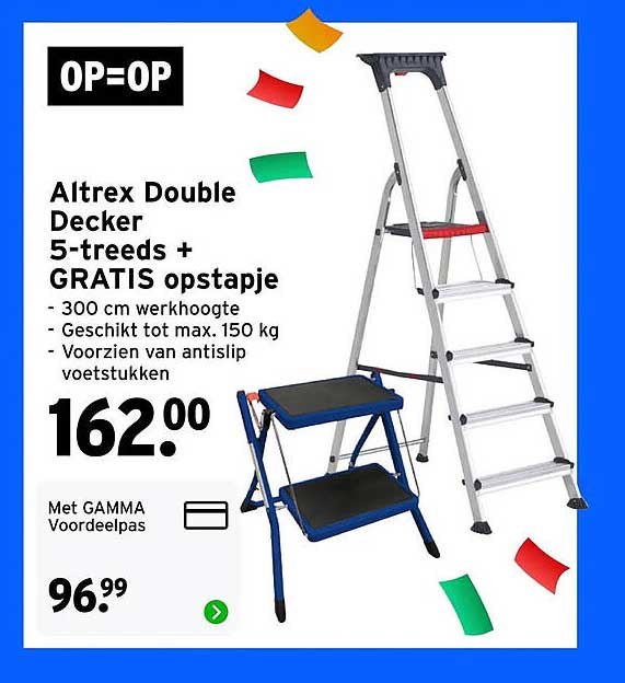 Altrex Double Decker 5-treeds + GRATIS opstapje
