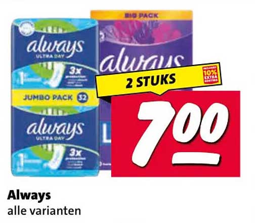 Always alle varianten 2 STUKS