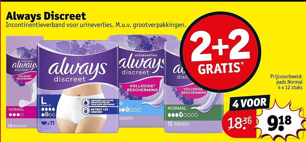 Always Discreet 2+2 Gratis