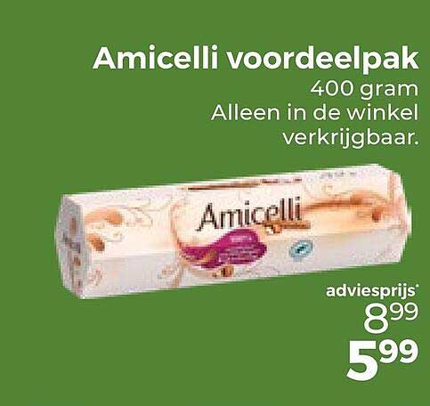 Amicelli voordeelpak 400 gram Alleen in de winkel verkrijgbaar.