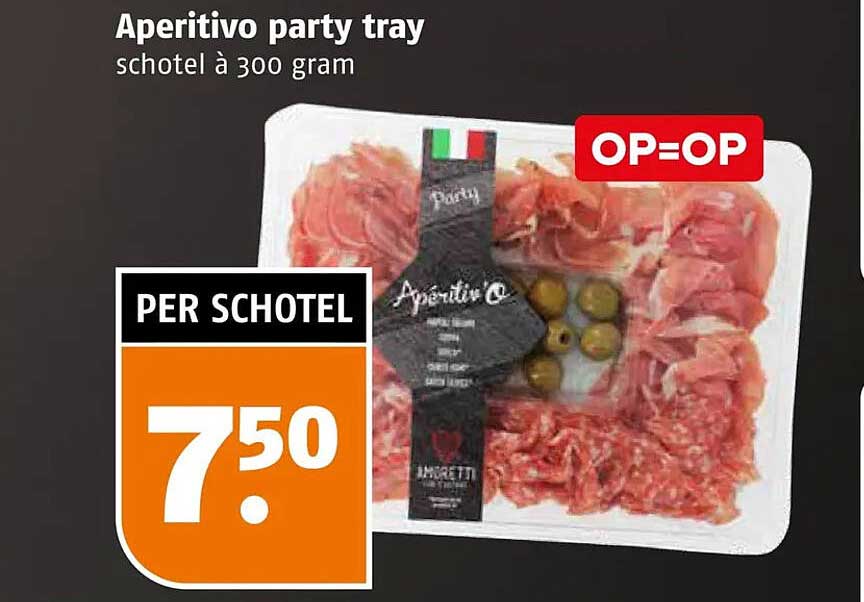 Aperitivo party tray schotel à 300 gram OP=OP