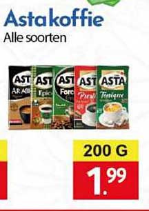 Astakoffie Alle soorten