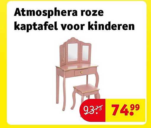 Atmosphera roze kaptafel voor kinderen
