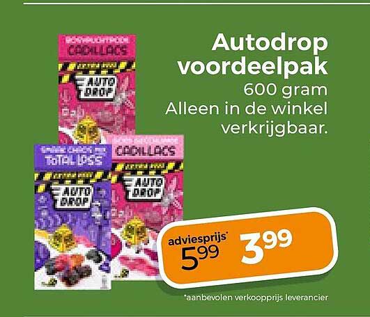 Autodrop voordeelpak 600 gram Alleen in de winkel verkrijgbaar.