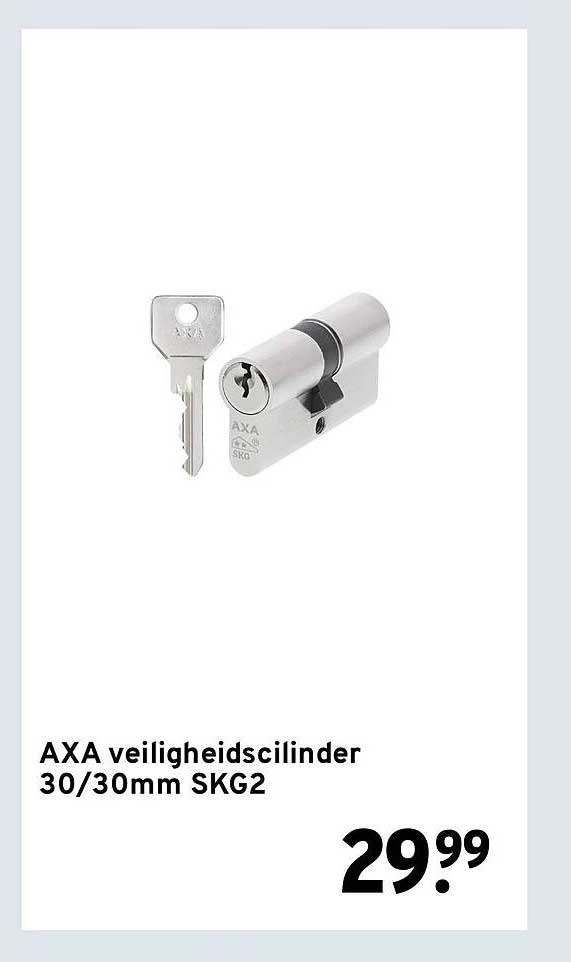 AXA veiligheidscilinder 30/30mm SKG2