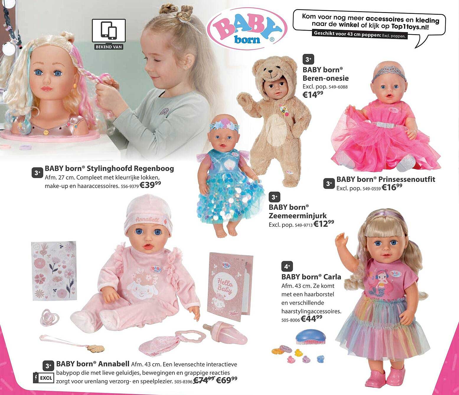 BABY born Stylinghoofd Regenboog
