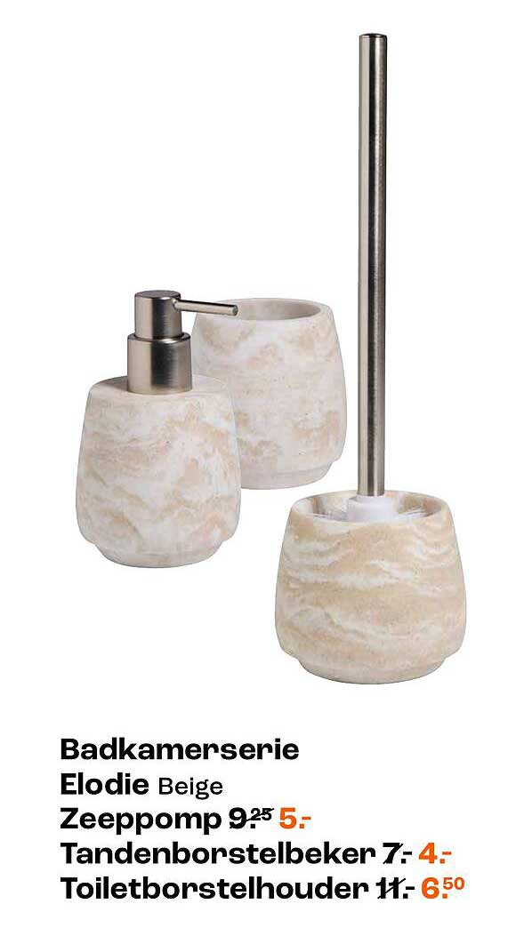 Badkamerserie Elodie Beige Zeepomp