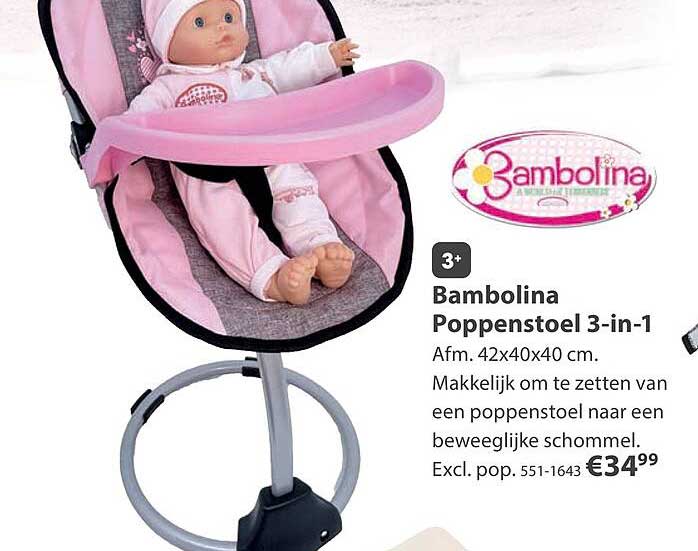 Bambolina Poppenstoel 3-in-1