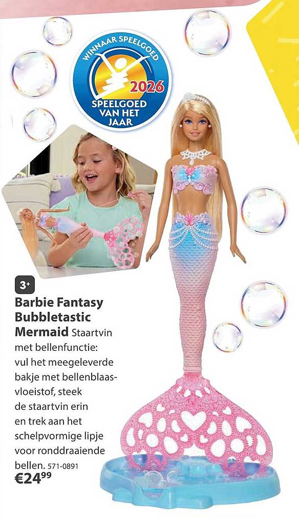 Barbie Fantasy Bubbletastic Mermaid Staartvin