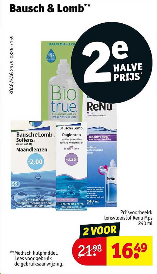 Bausch & Lomb** 2e halve prijs*