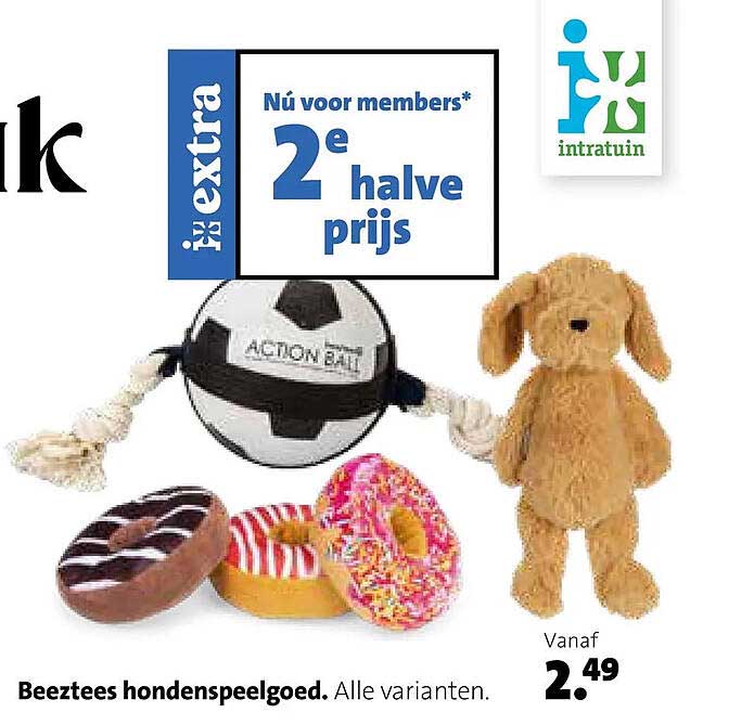 Beeztees hondenspeelgoed. Alle varianten. 2e halve prijs