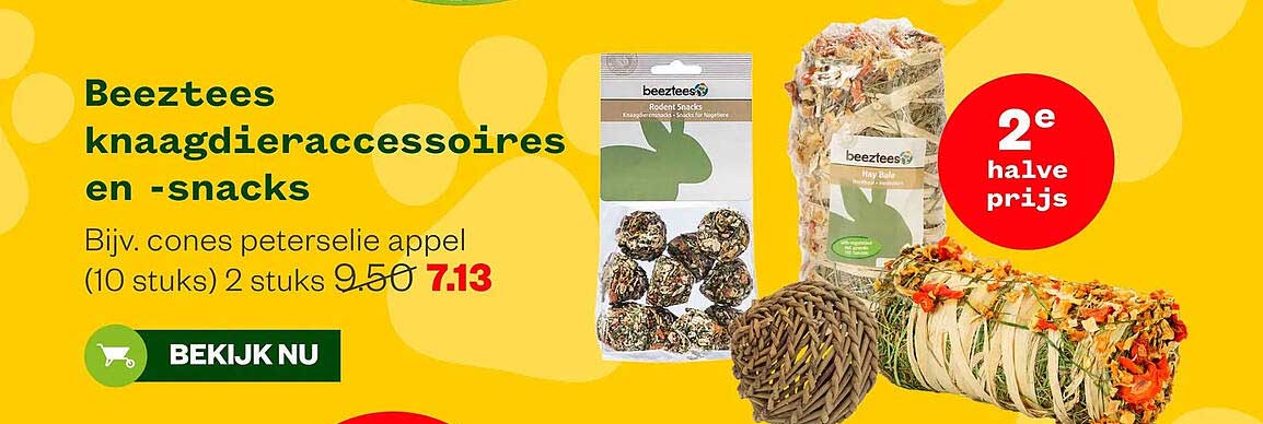 Beeztees knaagdieraccessoires en -snacks 2e halve prijs