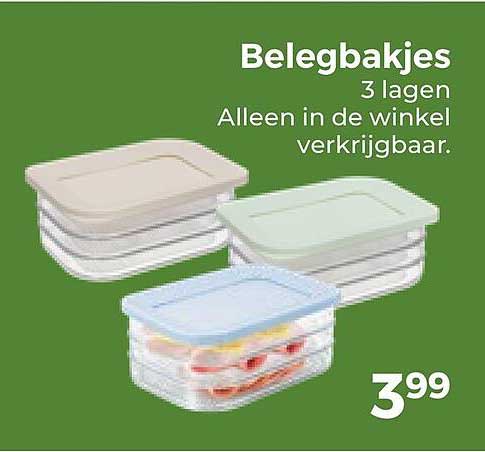Belegbakjes 3 lagen Alleen in de winkel verkrijgbaar.