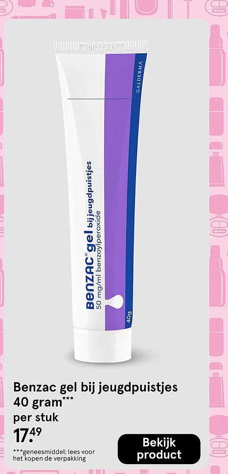 Benzac gel bij jeugdpuistjes 40 gram