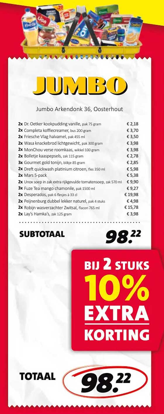 BIJ 2 STUKS 10% EXTRA KORTING