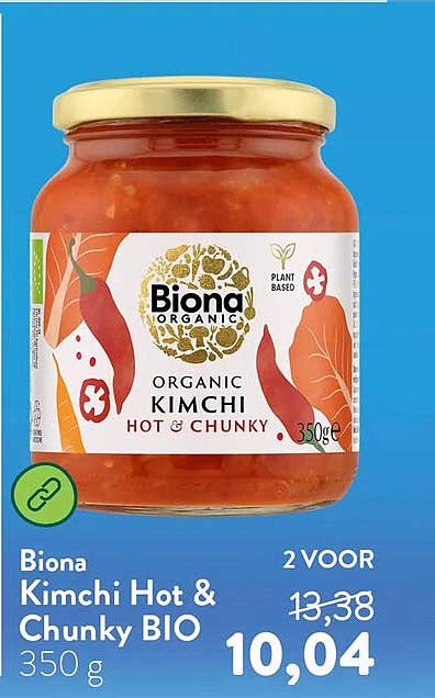 Biona Kimchi Hot & Chunky BIO 350 g 2 VOOR