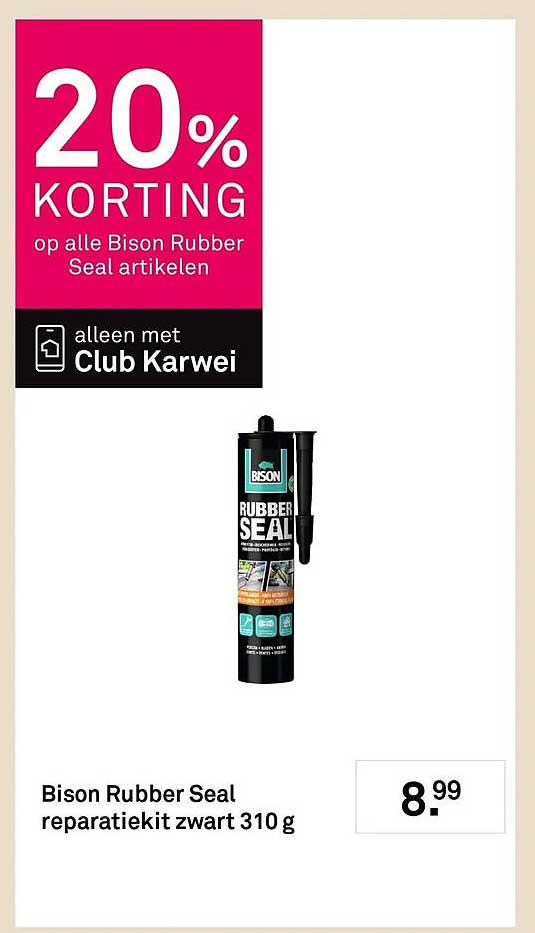 Bison Rubber Seal reparatieset zwart 310 g