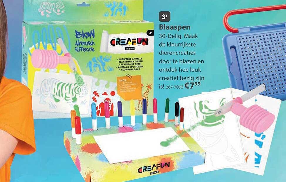 Blaaspen 30-Delig. Maak de kleurrijkste diercreaties door te blazen en ontdek hoe leuk creatief bezig zijn is!