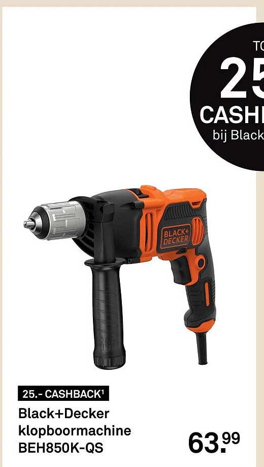Black+Decker klopboormachine BEH850K-QS 25.- CASHBACK¹