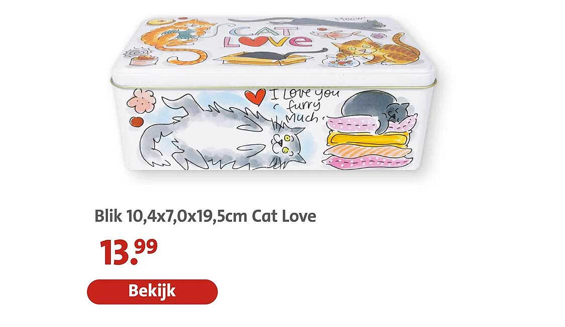 Blik 10,4x7,0x19,5cm Cat Love