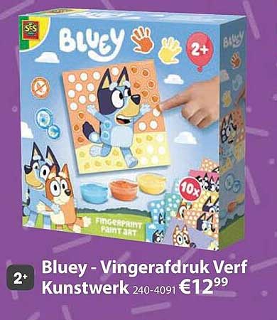 Bluey - Vingerafdruk Verf Kunstwerk