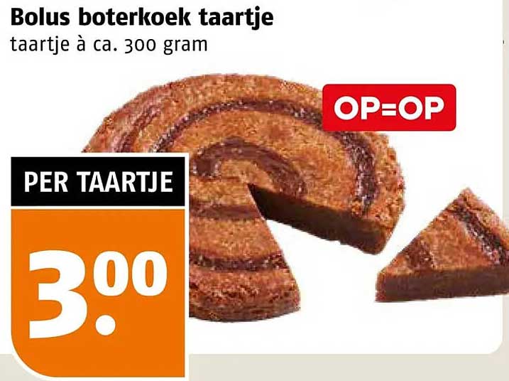 Bolus boterkoek taartje taartje à ca. 300 gram OP=OP
