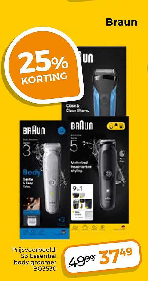 Braun S3 Essential body groomer BG3530 25% KORTING