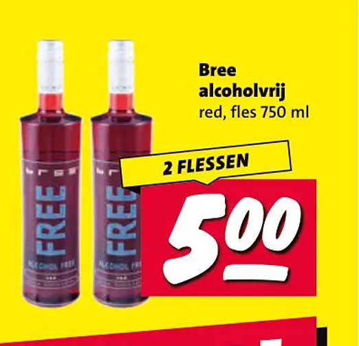 Bree alcoholvrij red, fles 750 ml 2 FLESSEN