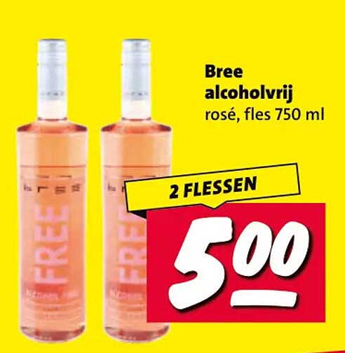 Bree alcoholvrij rosé, fles 750 ml 2 FLESSEN