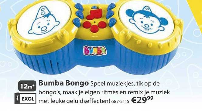 Bumba Bongo Speel muziekjes, tik op de bongo's, maak je eigen ritmes en remix je muziek met leuke geluidseffecten!