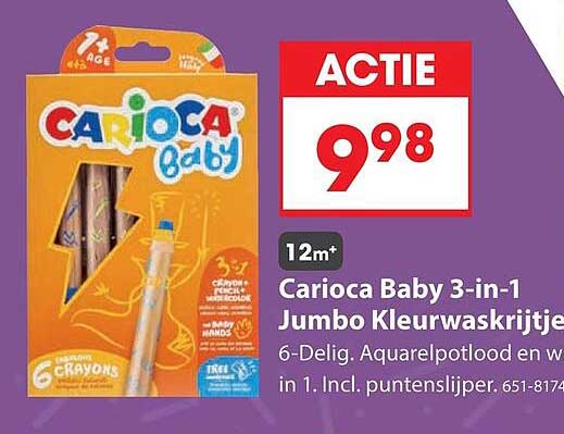 Carioca Baby 3-in-1 Jumbo Kleurwaskrijtje