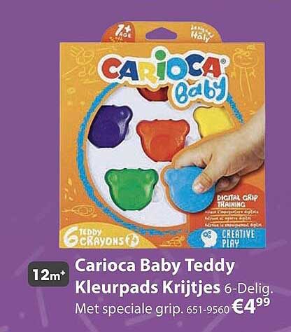 Carioca Baby Teddy Kleurpads Krijtjes 6-Delig